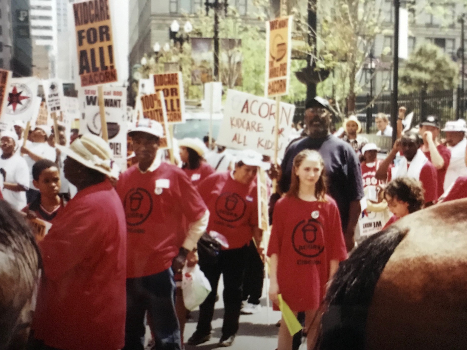 Anna Poe-Kest and Ryan Kelleher (both 11 years old) marching with Chicago’s Grassroots Collaborative, of which SEIU Local 880 and Chicago ACORN were founding members, at the March to Expand KidCare, the Children’s Health Insurance Program in Illinois.