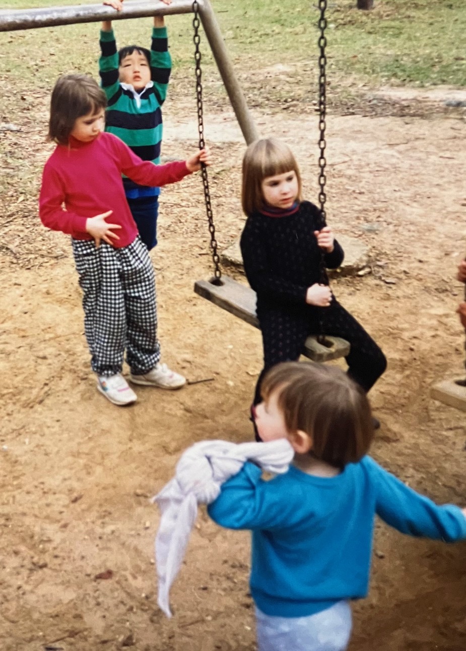 Ryan Talbott-Kelleher, Mark Pollett, Jessie Streich-Kest, Jake Streich-Kest play at ACORN Year End mtg, 1992