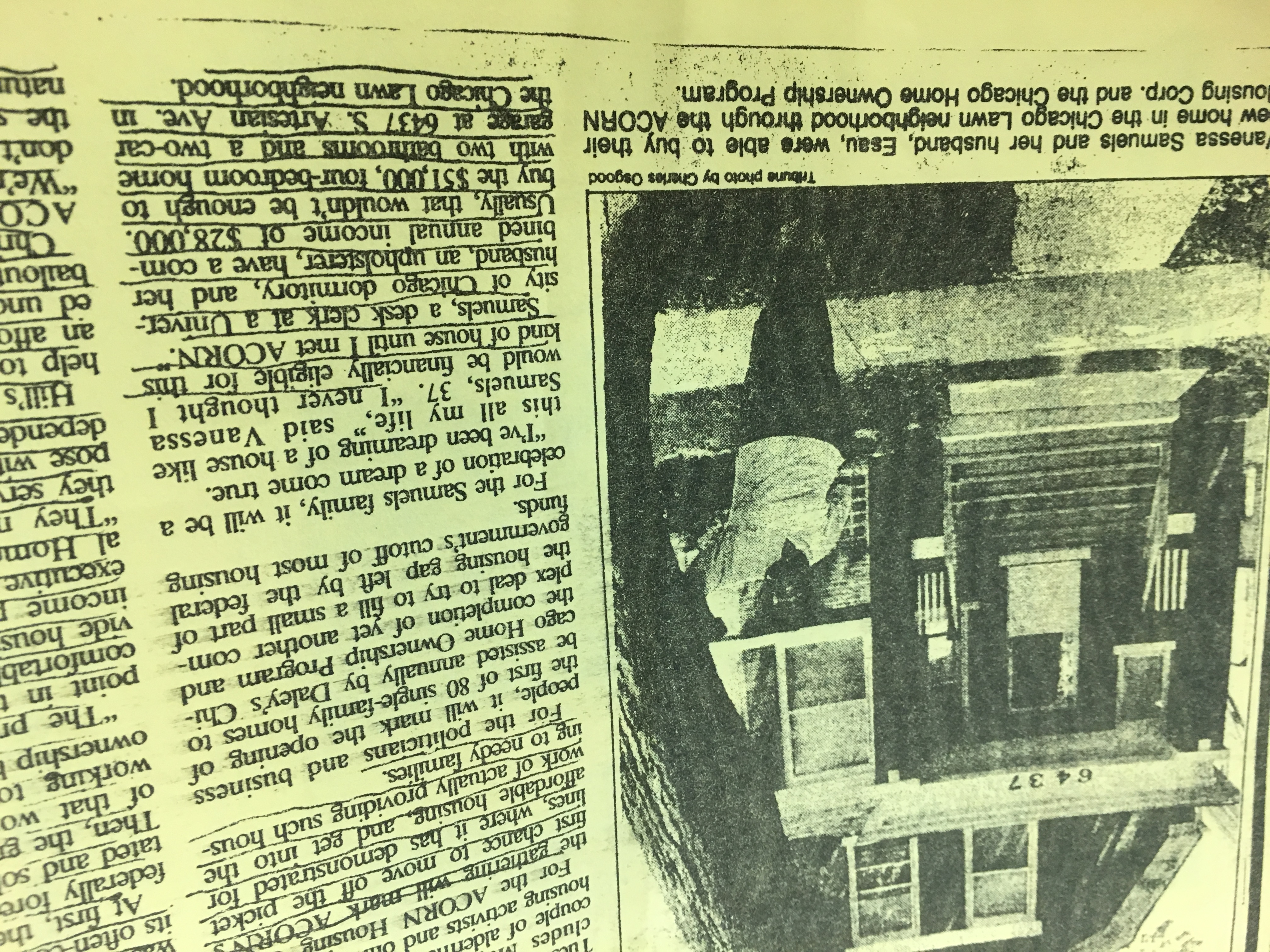 Part of an article about ACORN Housing.