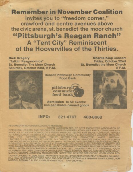 Program for a Remeber in November Coaltion event at “Pittsburgh’s Reagan Ranch”.