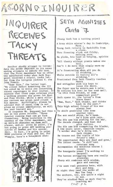 Two pages from the ACORN Inquirer