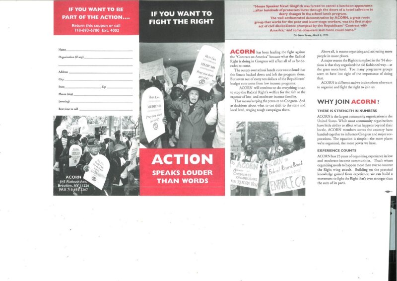 ACORN membership flyer